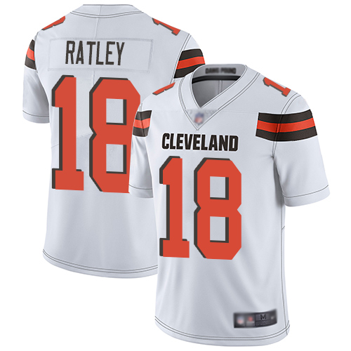 Cleveland Browns Damion Ratley Men White Limited Jersey 18 NFL Football Road Vapor Untouchable